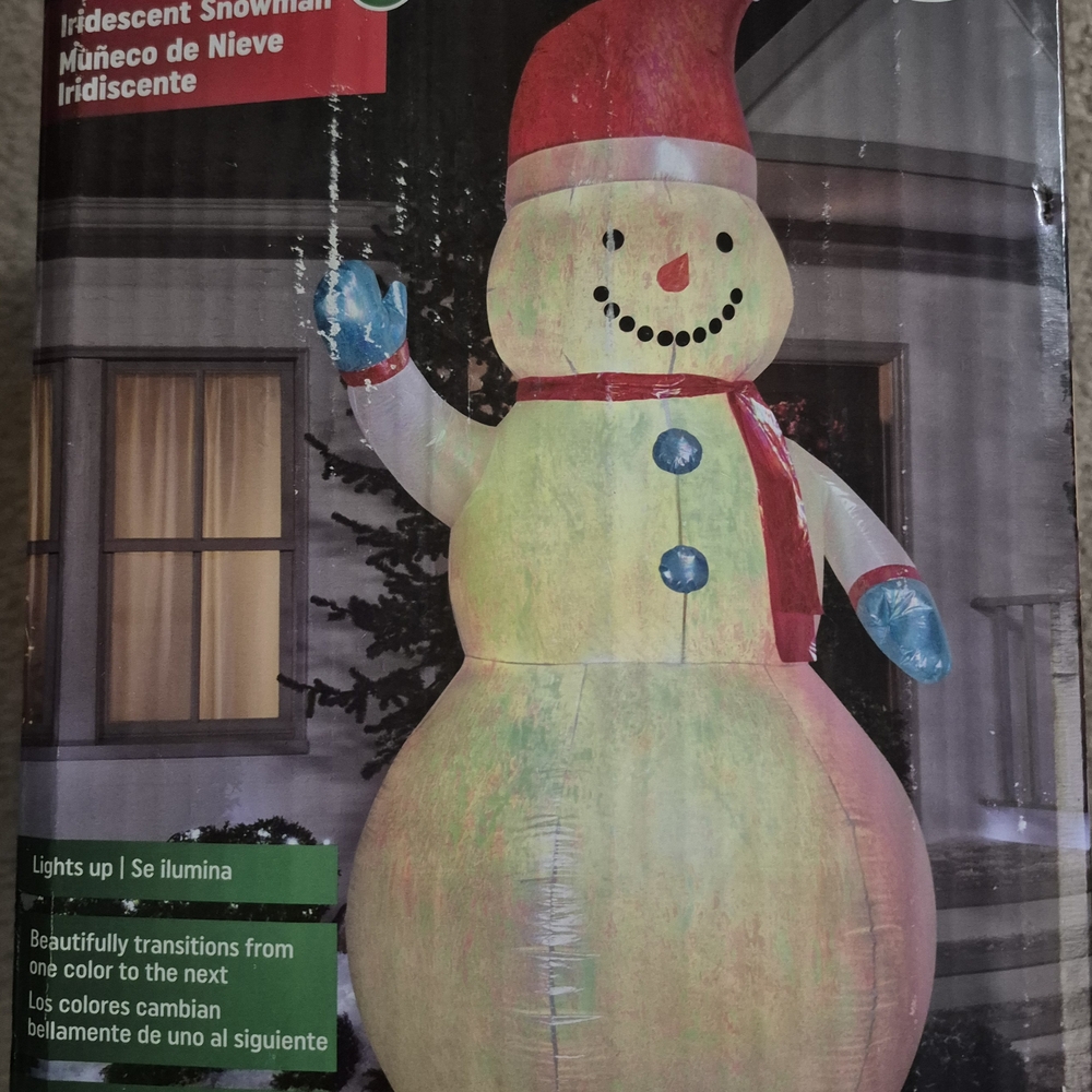 Iridescent Snowman Holiday Decoration 9'